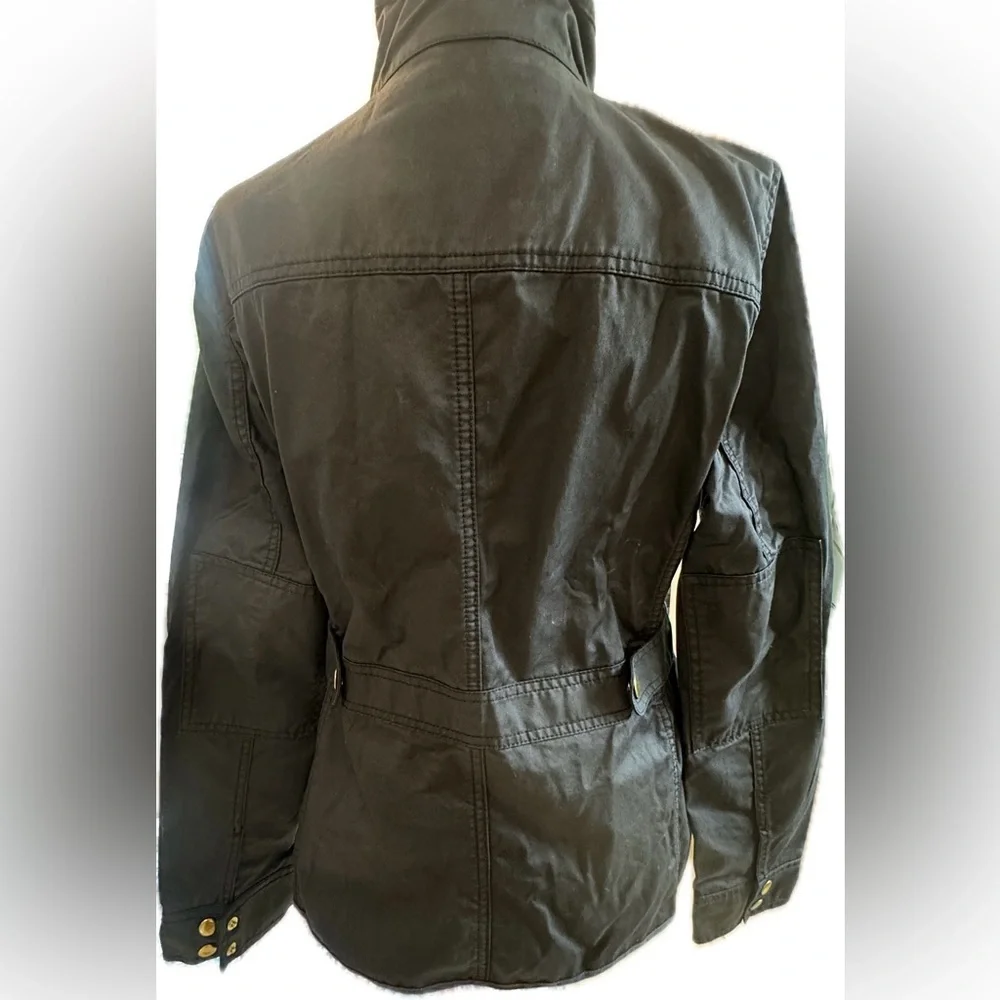 J. Crew Utility Safari Resin-Coated Jacket Black Size S